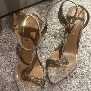 Jessica Simpson never worn sparkly classy gold heels